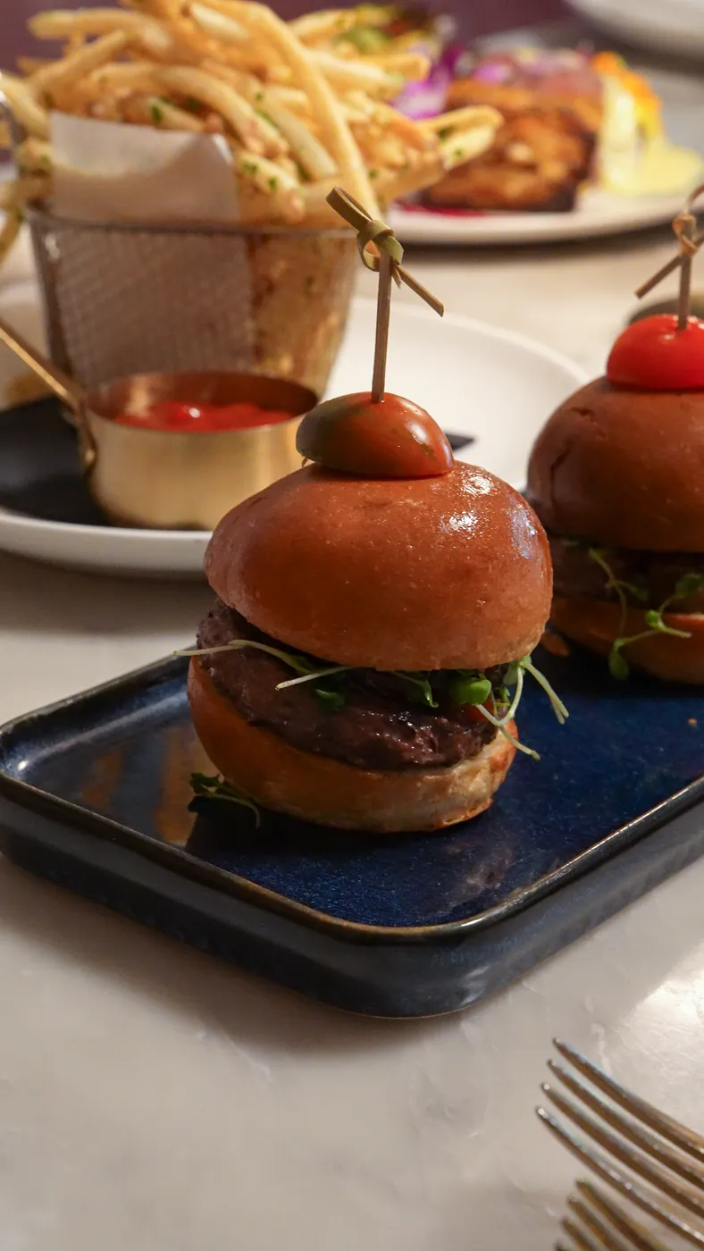 Sliders and fries